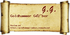 Goldhammer Gábor névjegykártya